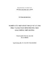 Nghiên cứu một số kỹ thuật xử lý ảnh phục vụ bài toán đếm phương tiện giao thông trên đường 