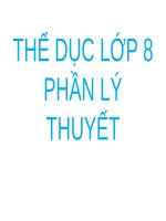 Bài giảng môn Thể dục lớp 8 năm học 2021-2022: Phần lý thuyết (Trường THCS Thành phố Bến Tre)