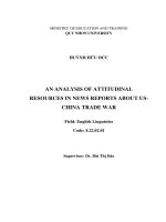 An analysis of attitudinal resources in news reports about us  china trade war 