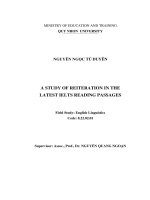 A study of reiteration in the latest IELTS reading passages 