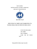 PHÂN TÍCH CÁC CHIẾN LƯỢC MARKETING CỦA TH TRUE MILK CHO SẢN PHẨM TH TRUE JUICE 