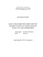 Quản lý hoạt động phát triển ngôn ngữ cho trẻ 3 6 tuổi ở các trường mầm non huyện vân canh, tỉnh bình định 