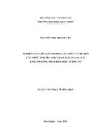 Nghiên cứu liên kết hydro, cấu trúc và độ bền các phức CH3­­­­­­CHZ∙∙∙nH2O (z= o, s, se, te; n=1, 2, 3) bằng phương pháp hóa học lượng tử 