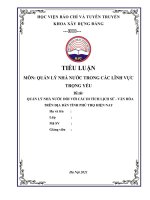 Tiểu luận QUẢN LÝ NHÀ NƯỚC ĐỐI VỚI CÁC DI TÍCH LỊCH SỬ  VĂN HÓA TRÊN ĐỊA BÀN TỈNH PHÚ THỌ HIỆN NAY