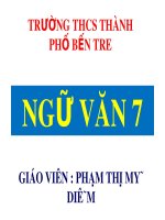 Bài giảng môn Ngữ văn lớp 7 năm học 2021-2022 - Tiết 22: Quan hệ từ (Trường THCS Thành phố Bến Tre)