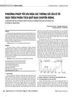 Phương pháp tối ưu hóa các thông số của ô tô dựa trên phân tích quỹ đạo chuyển động