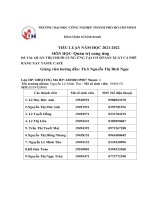 TIỂU LUẬN QUẢN TRỊ CHUỖI CUNG ỨNG tại cơ sở sản XUẤT cà PHÊ RANG XAY TASTE CAFÉ 