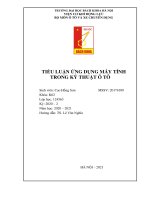 Tiểu luận ứng dụng máy tính trong kỹ thuật ô tô