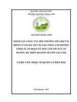 Đánh giá công tác bồi thường hỗ trợ tái định cư tại dự án cải tạo nâng cấp đường tỉnh lộ 179 đoạn từ dốc lời tới ngã tư đường 181 trên địa bàn huyện gia lâm 