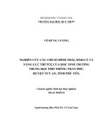 Nghiên cứu các chỉ số hình thái, sinh lý và năng lực trí tuệ của học sinh trường THPT trần phú, huyện tuy an, tỉnh phú yên 