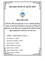 BÀI TẬP LỚN Kinh tế quốc tế CHỦ ĐỀ: Phân tích ngắn gọn về các xu hướng vận động chính của nền kinh tế thế giới và chọn một xu hướng để phân tích sự tác động của xu hướng đó lên chính sách đối ngoại (ngoại giao và kinh tế) của Việt Nam