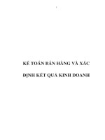 KẾ TOÁN BÁN HÀNG VÀ XÁC ĐỊNH KẾT QUẢ KINH DOANH