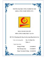 BÁO CÁO BÀI TẬP LỚN MÔN: CÔNG NGHỆ THỰC TẠI ẢO  ĐỀ TÀI: Mô phỏng đời sống văn hóa cộng đồng dân tộc Lào