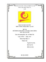 BÁO CÁO BÀI TẬP LỚN MÔN :CÔNG NGHỆ THỰC TẠI ẢO   ĐỀ TÀI  MÔ PHỎNG ĐỜI SỐNG VĂN HÓA CỘNG ĐỒNG  DÂN TỘC HÀ NHÌ