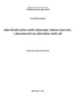(Luận văn thạc sĩ) một số bất đẳng thức hình học trong tam giác thiết lập từ các bất đẳng thức số 