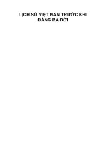 KHÁI QUÁT LỊCH SỬ VIỆT NAM TRƯỚC KHI ĐẢNG RA ĐỜI