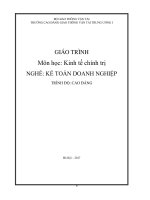 Giáo trình Kinh tế chính trị (Nghề Kế toán doanh nghiệp - Trình độ Cao đẳng): Phần 1 - CĐ GTVT Trung ương I