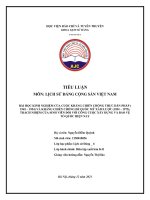 BÀI HỌC KINH NGHIỆM CỦA CUỘC KHÁNG CHIẾN CHỐNG THỰC DÂN PHÁP ( 1945 – 1954) VÀ KHÁNG CHIẾN CHỐNG ĐẾ QUỐC MỸ XÂM LƯỢC (1954 – 1975), TRÁCH NHIỆM CỦA SINH VIÊN ĐỐI VỚI CÔNG CUỘC XÂY DỰNG