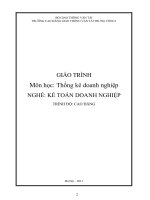 Giáo trình Thống kê doanh nghiệp (Nghề Kế toán doanh nghiệp - Trình độ Cao đẳng): Phần 1 - CĐ GTVT Trung ương I