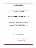 TIỂU LUẬN môn môi TRƯỜNG và CON NGƯỜI đề tài NĂNG LƯỢNG HOÁ THẠCH 