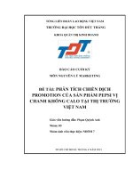 Phân tích chiến lược promotion của công ty pepsico đối với sản phẩm pepsi vị chanh không calo ở thị trường nước giải khát việt nam