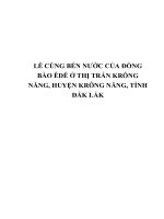 LỄ CÚNG BẾN NƯỚC CỦA ĐỒNG BÀO ÊDÊ Ở THỊ TRẤN KRÔNG NĂNG, HUYỆN KRÔNG NĂNG, TỈNH ĐẮK LẮK