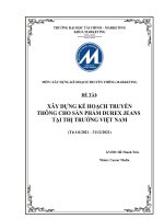 Xây dựng kế hoạch truyền thông cho sản phẩm durex jeans tại thị trường việt nam