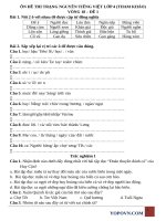 BỘ ÔN TRẠNG NGUYÊN TIẾNG VIỆT LỚP 4 V18