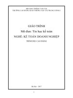 Giáo trình Tin học kế toán (Nghề Kế toán doanh nghiệp - Trình độ Cao đẳng) - CĐ GTVT Trung ương I