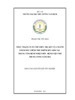 Thực trạng tuân thủ điều trị arv của người chăm sóc chính trẻ nhiễm hivaids tại trung tâm bệnh nhiệt đới   bệnh viện nhi trung ương năm 2021 