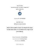 Phân tích chiến lược sản phẩm sữa đậu nành cho công ty cổ phần sữa việt nam vinamilk