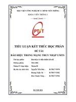 TIỂU LUẬN KẾT THÚC HỌC PHẦN  ĐỀ TÀI:  BÁO HIỆU TRONG MẠNG TRUY NHẬP UMTS