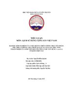 BÀI học KINH NGHIỆM của CUỘC KHÁNG CHIẾN CHỐNG THỰC dân PHÁP ( 1945 – 1954) và KHÁNG CHIẾN CHỐNG đế QUỐC mỹ xâm lược (1954 – 1975), 