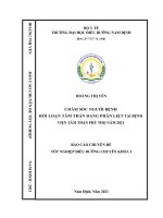 Chăm sóc người bệnh rối loạn tâm thần dạng phân liệt tại bệnh viện tâm thần phú thọ năm 2021 