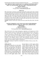 Đặc điểm sử dụng ngôn ngữ của nhóm người Hoa Phúc Kiến tại thành phố Thủ Dầu Một, tỉnh Bình Dương
