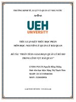 TIỂU LUẬN NGUYÊN lý QUẢN lý hải QUAN đề tài “PHÂN TÍCH 4 GIAI đoạn QUẢN lý rủi RO TRONG LĨNH vực hải QUAN 