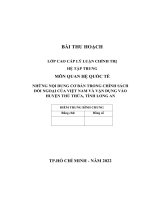 TIỂU LUẬN QUAN hệ QUỐC tế   NHỮNG nội DUNG cơ bản TRONG CHÍNH SÁCH đối NGOẠI của VIỆT NAM và vận DỤNG vào HUYỆN THỦ THỪA, TỈNH LONG AN