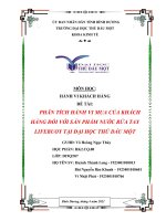 PHÂN TÍCH HÀNH VI MUA CỦA KHÁCH HÀNG đối VỚI SẢN PHẨM NƯỚC RỬA TAY LIFEBUOY TẠI đại HỌC THỦ DẦU MỘT 