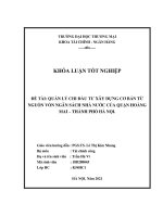 QUẢN LÝ CHI ĐẦU TƯ XÂY DỰNG CƠ BẢN TỪ NGUỒN VỐN NGÂN SÁCH NHÀ NƯỚC CỦA QUẬN HOÀNG  MAI – THÀNH PHỐ HÀ NỘI.