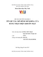 ĐỒ án CHUYÊN NGÀNH 2 đề tài mô HÌNH mở KHÓA cửa BẰNG NHẬN DIỆN KHUÔN mặt