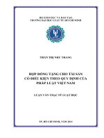 Hợp đồng tặng cho tài sản có điều kiện theo quy định của pháp luật việt nam 