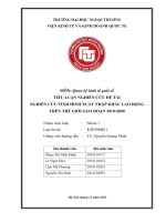 TIỂU LUẬN Quan hệ kinh tế quốc tế NGHIÊN CỨU ĐỀ TÀI NGHIÊN CỨU TÌNH HÌNH XUẤT NHẬP KHẨU LAO ĐỘNG TRÊN THẾ GIỚI GIAI ĐOẠN 20102020