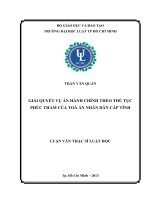 giải quyết vụ án hành chính theo thủ tục phúc thẩm của toà án nhân dân cấp tỉnh 