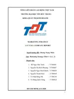 MARKETING STRATEGY LOTTERIA COMPANY REPORT  BÁO CÁO CHIẾN LƯỢC MARKETING CÔNG TY LOTTERIA