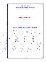 Phát triển bền vững cây sắn ở khu vực Bình Trị Thiên