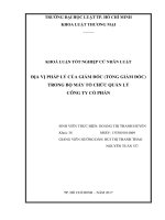 Địa vị pháp lý của giám đốc (tổng giám đốc) trong bộ máy tổ chức quản lý công ty cổ phần 