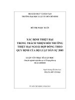 Xác định thiệt hại trong trách nhiệm bồi thường thiệt hại ngoài hợp đồng theo quy định của bộ luật dân sự năm 2005 