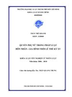 Quyền phụ nữ trong pháp luật hôn nhân gia đình thời lê thế kỷ XV 
