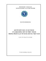 Quyền hủy bản án sơ thẩm của hội đồng xét xử phúc thẩm trong pháp luật tố tụng dân sự việt nam 