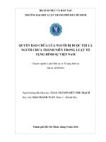 quyền bào chưã của người bị buộc tội là người chưa thành niên trong luật hình sự việt nam 